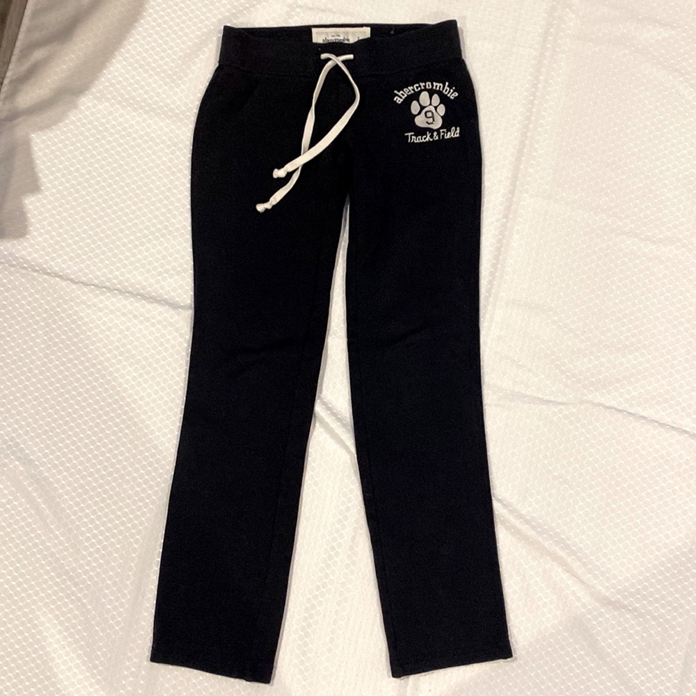Abercrombie lightweight fleece sweatpants, straight leg, working drawstring, EUC